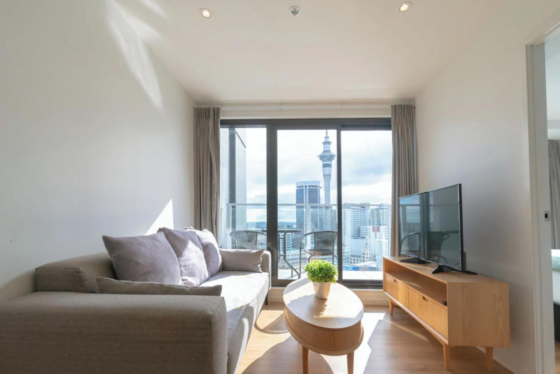 Skytower And City View 2 Bedroom Apartment On High Floor オークランド エクステリア 写真
